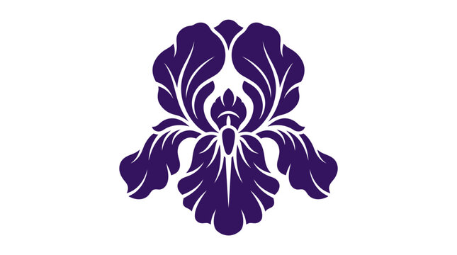 Deep purple iris flower bloom with detailed petals.