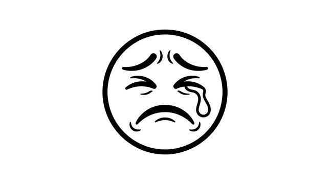 Sad face emoticon crying emoji.