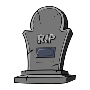 Hand drawn Grave Stone, spooky halloween vector illustration.