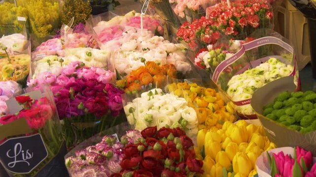 Traditional French flower shop at Nice market