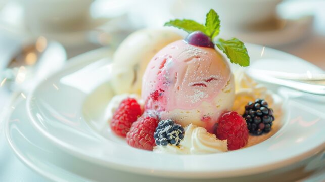Experience the creamy, dense, and intensely flavorful world of authentic Italian gelato. This image captures a delightful scoop of freshly made gelato, presented in a crisp waffle cone or a chilled me