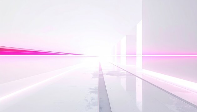Gleaming, futuristic corridor of light, stretching towards a brilliant, radiant horizon