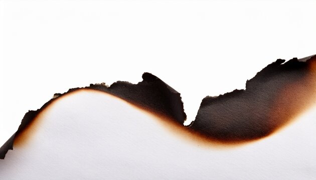 burnt paper edges isolated on white background