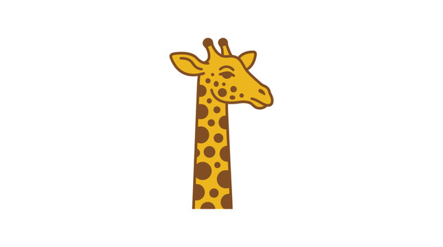 Minimalist flat vector illustration of a giraffe head with spots
