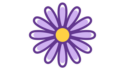 Obraz premium Purple daisy flower with yellow center.