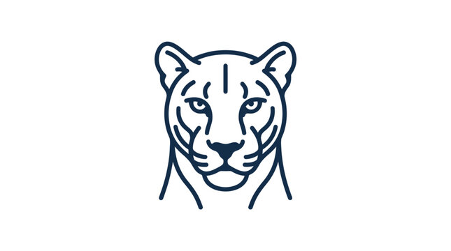Blue panther face line art illustration