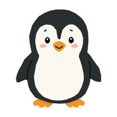 Fototapeta premium Cute penguin cartoon vector illustration isolated on white background