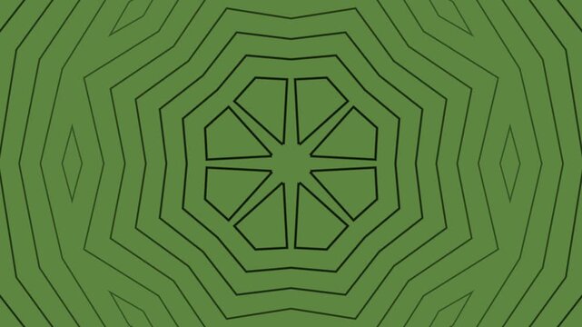 Abstract Green Kaleidoscopic Geometric Background