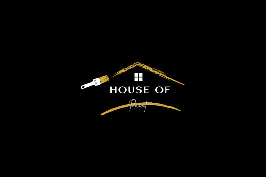 Brush With paint logo design usable for paint house logos vector illustration.