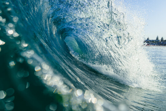 Motion and texture of water in vivid detail viewed underwater