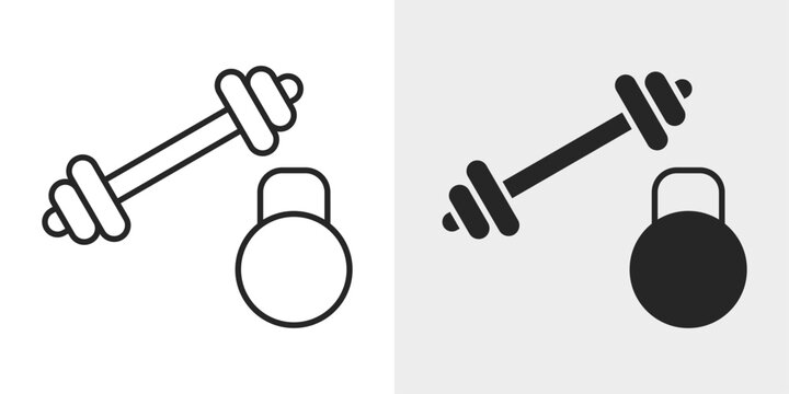 Gym Equipment Icon represents fitness training, exercise, and workout accessories with an editable outline vector illustration.