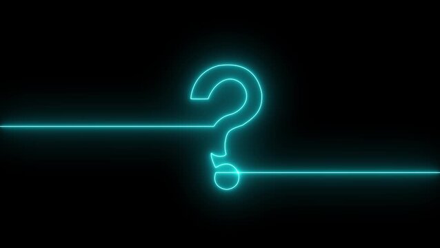 neon glowing loop Question mark sign Question mark icon asking icon animation.4k resolution abstract advice 4k video animation.