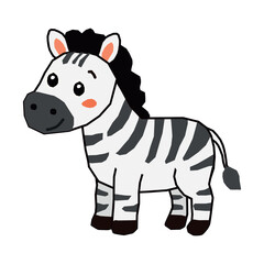 Obraz premium Cute zebra cartoon vector illustration isolated on white background