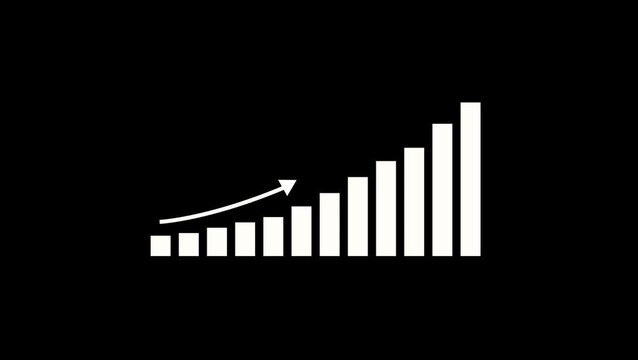 Business growth concept in graph chart showing marketing sales profit increasing to future target . growing business concept. Clean Hi-tech style technology