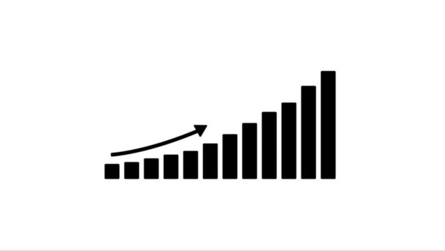 Business growth concept in graph chart showing marketing sales profit increasing to future target . growing business concept. Clean Hi-tech style technology