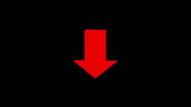 Animated red arrow bouncing slide to down 4k video animation.