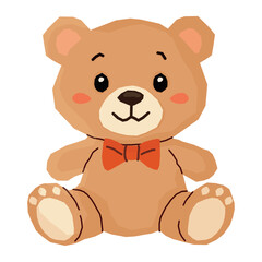 Fototapeta premium Cute teddy bear cartoon vector illustration isolated on white background