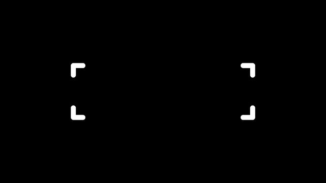 Animation four corner focus frame icons, representing digital stock photography, image licensing, and creative content marketplace.