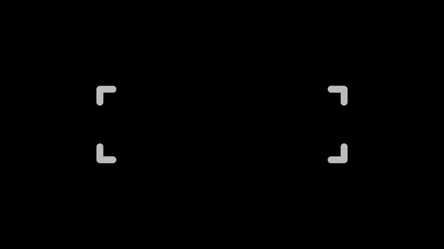 Animation four corner focus frame icons, representing digital stock photography, image licensing, and creative content marketplace.
