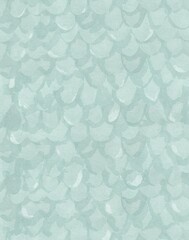 Abstract hand painted fish scale pattern with watercolor texture in mint green © Irina