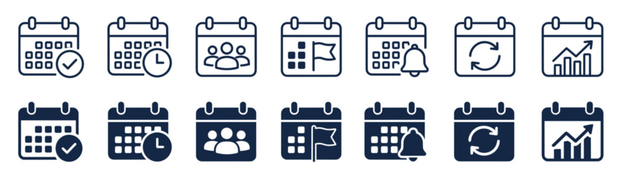 Calendars with various event markers and scheduling symbols illustrate effective time management and team coordination workflows.