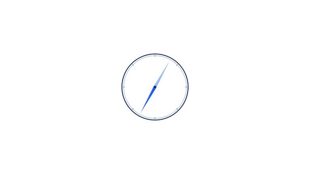 Minimalist Animation of a Rotating Compass Needle on White Background