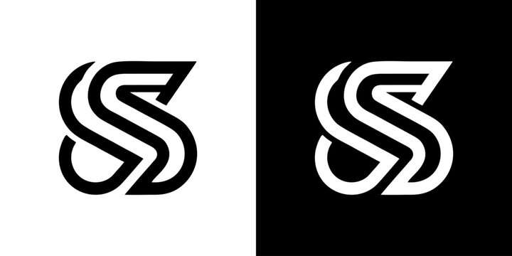 Minimalist Letter S monogram logo design, elegant linear typography symbol for corporate branding and creative identity