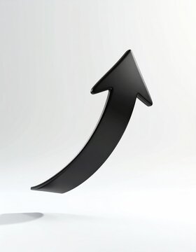 Sleek black arrow curves upwards, suggesting progress and growth