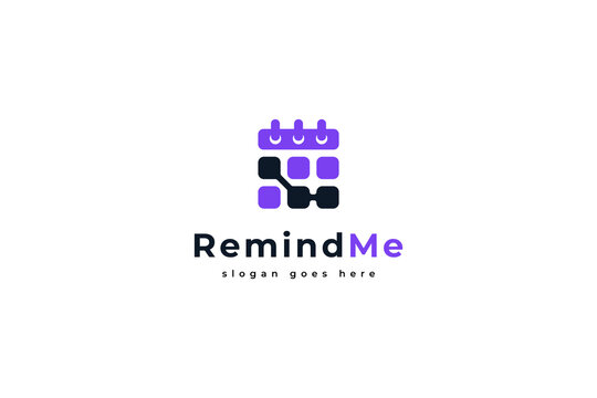 Reminder App Icon Logo design vector illustration