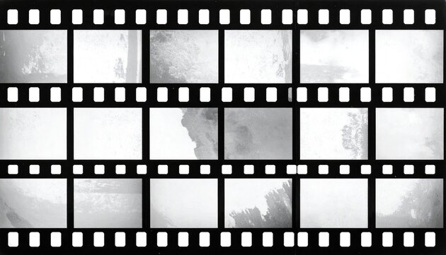 Vintage film strip with abstract, ethereal, and textured imagery