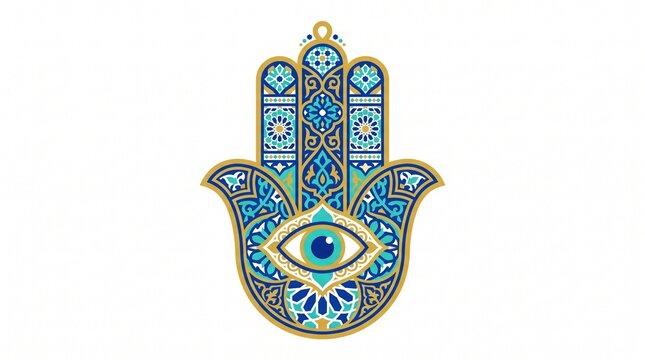 Moroccan hamsa hand illustration