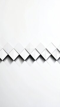 Abstract white geometric pattern of repeating diamonds creating shadows and depth