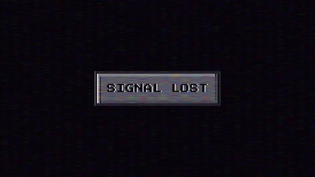 An old-fashioned monitor shows a prominent 'SIGNAL LOST' notification on a dark background, representing a critical communication failure, a network outage, or a system malfunction
