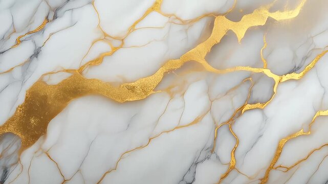 Pattern of White Marble with Luxury Golden Veins Texture