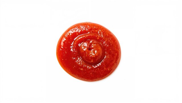 Red spiral tomato, fresh and ripe, on a white background.
