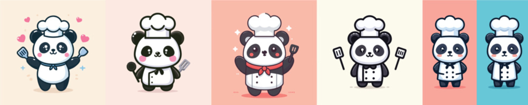 Cute vector panda in chef costume