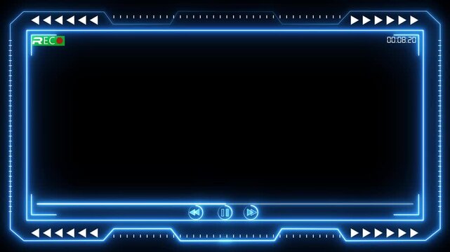 Live recoding hud ,live streaming neon text frame animation box frame neon frame live streaming game live Stream overlay animation for live streaming video Titles 4k motion video