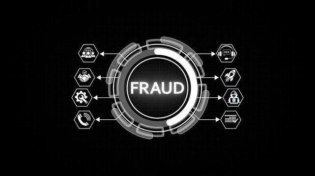 "FRAUD" text with a tape measure on a white background, symbolizing precision, accuracy, and competency assessment in a clean, minimal video. Coach motivation to skills. 4k animation video.