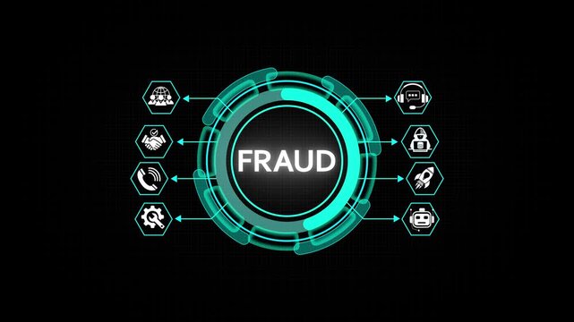 "FRAUD" text with a tape measure on a white background, symbolizing precision, accuracy, and competency assessment in a clean, minimal video. Coach motivation to skills improvement. 4k animation