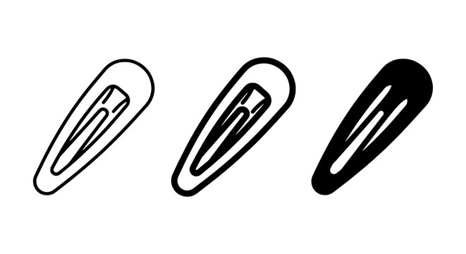 Hair Clip Icons, Barrette Vector Set, Beauty Accessory