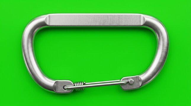Stainless steel D-ring shackle for bags and gear. Heavy-duty metal hardware accessory for outdoor equipment and luggage.