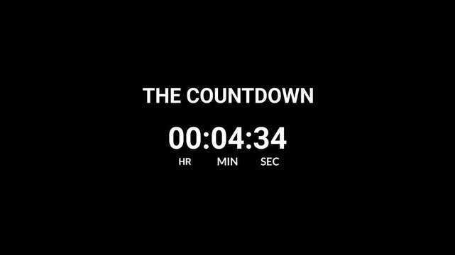 five minute countdown animation on a transparent background, 5 minute circle countdown timer from 360 to 0 second with alpha channel, five minute circle countdown video.