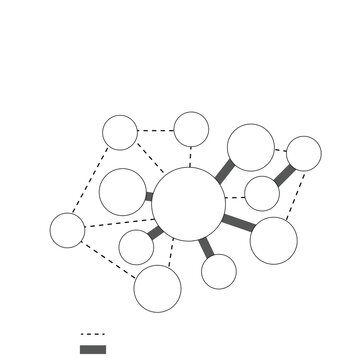 Abstract Color Coded Design Architecture Zone Circulation Bubbule Digram with No Text No Transparent Background Adjacency Layout 