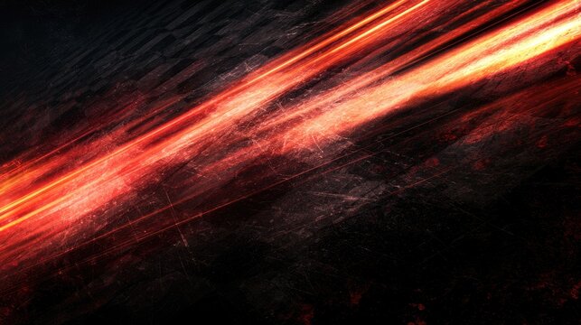 Fiery streaks of light race across a gritty, dark checkered background