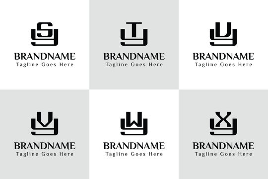 Letters YS YT YU YV YW YX Monogram Logo Set, for SY TY UY VY WY XY initials