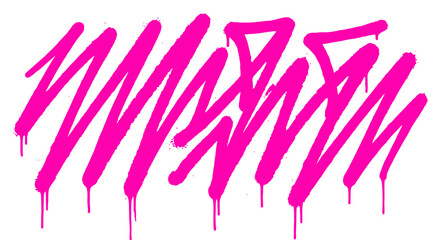 Vibrant pink graffiti tag with paint drips, urban street art scribble on white background, neon magenta spray paint stroke vector © 成 sнıηяα тєηsєı ツ
