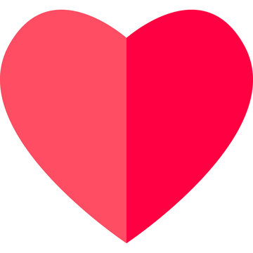 Red Heart Shape Icon Love Valentine Flat Vector Symbol