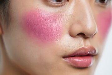 Fototapeta premium Close up of smooth fair skin and lips