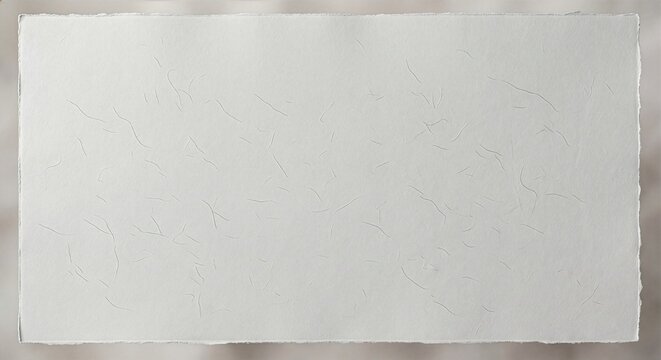 High quality white textured handmade paper background with organic deckle edges for artistic projects and stationary design