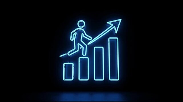 Person running up a rising growth arrow chart in pakistan